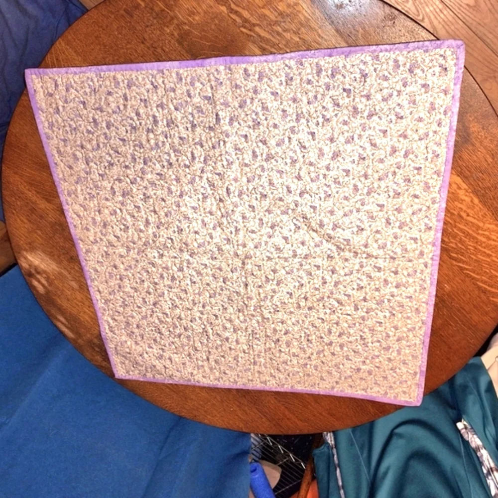 Handmade Geometric Triangle Purple Quilt, NWOT